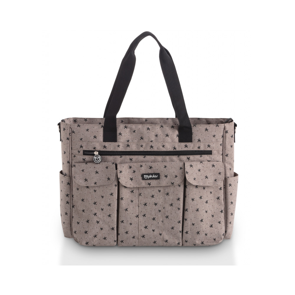 Bolso Gemelar Denim Stars Lino con cambiador de Pirulos